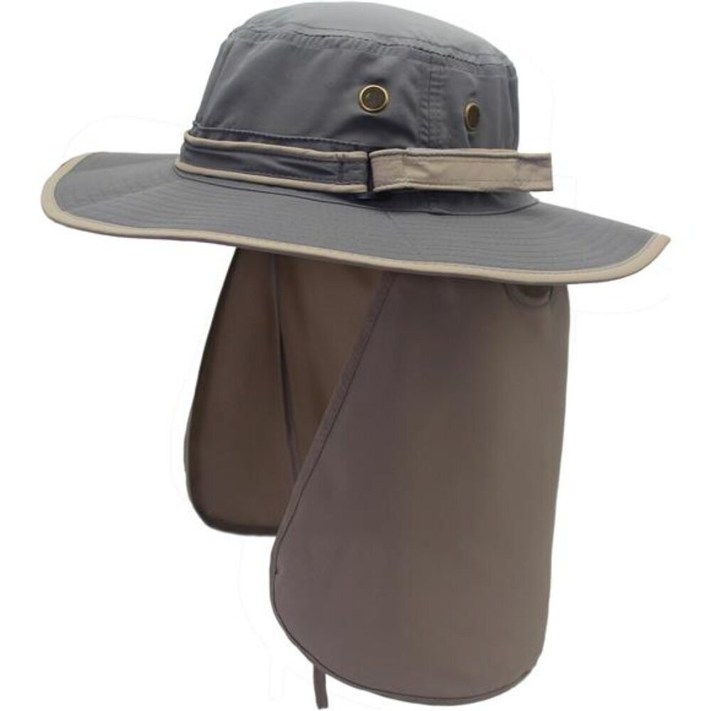 UPF50 Mens Sun Hat with Neck Flap Quick Dry UV Protection Cap Womens Wide Brim